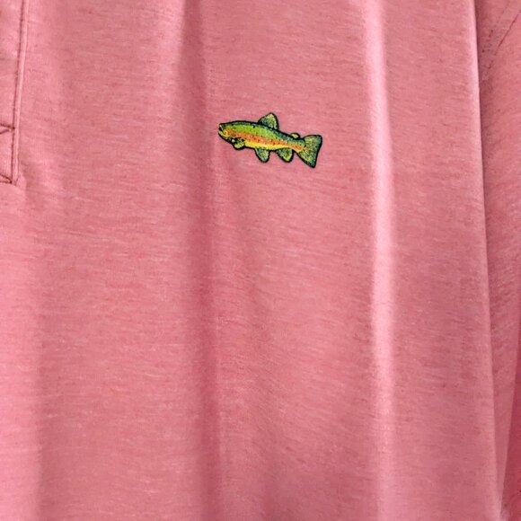 D.Stewart x Orvis Men's Polo Shirt, Salmon Pink, Size XL, Short Sleeve, Stretch - Picture 6 of 14